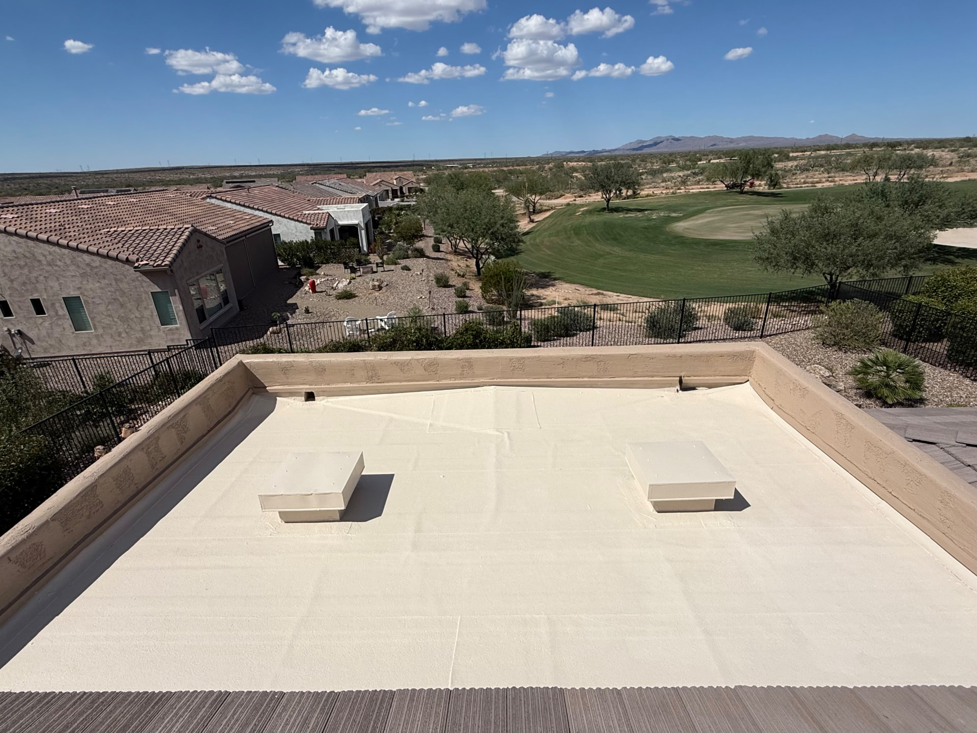 Completed roof coating project in Catalina Foothills, AZ